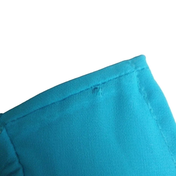 High-Low Blue Tunic Top Blue Lightweight Open Sleeve M - Picture 7 of 7